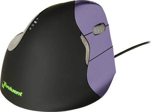 BakkerElkhuizen Evoluent 4 Kabelgebunden Ergonomische Maus Optisch Ergonomisch Schwarz, Lila