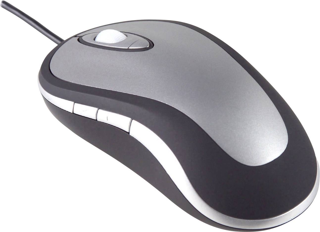 BakkerElkhuizen Design Mouse USB-Maus Laser Silber-Schwarz