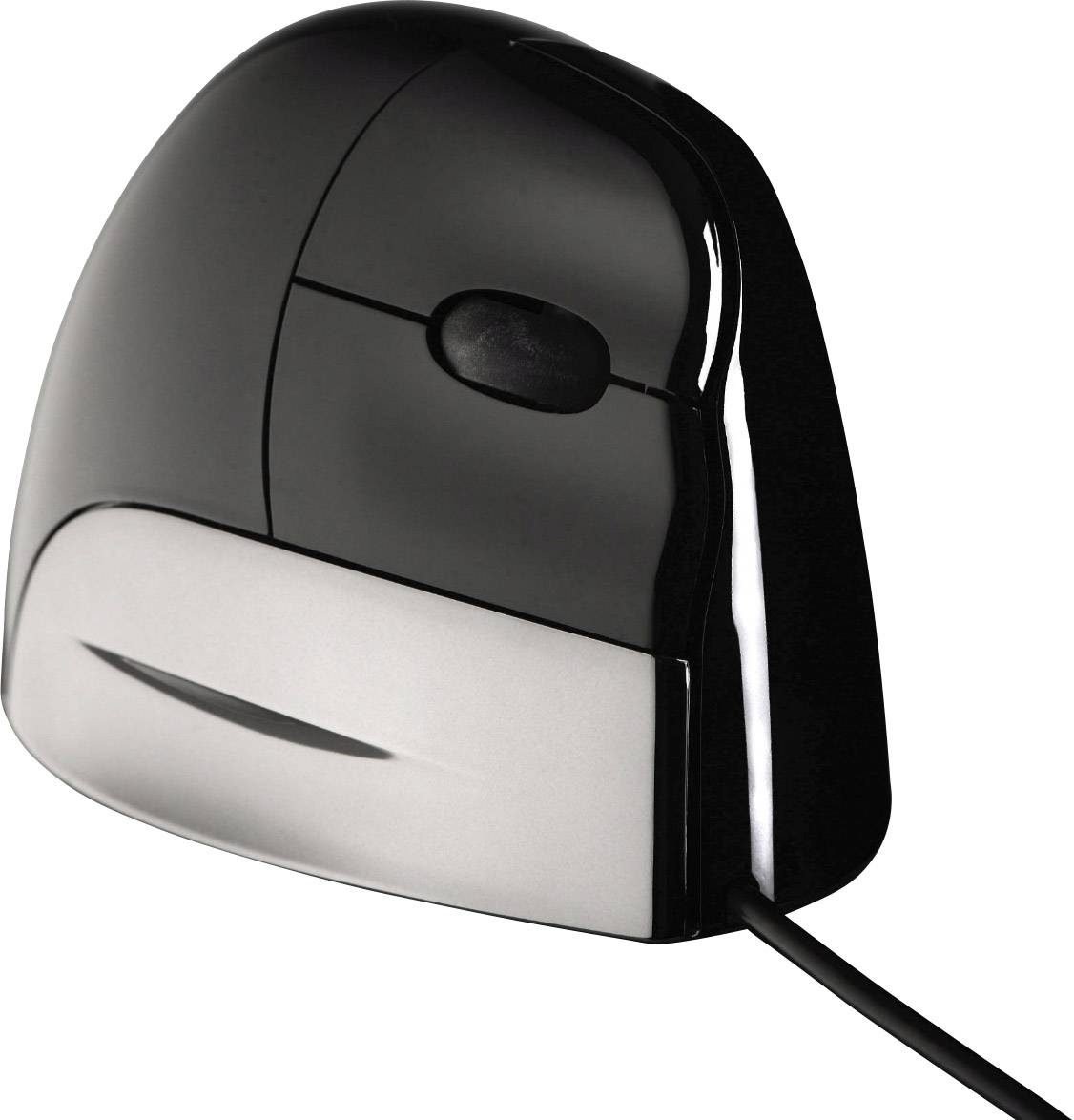 BakkerElkhuizen Evoluent Standard Ergonomische Maus USB Optisch Schwarz, Silber 3 Tasten 1200 dpi Ergonomisch