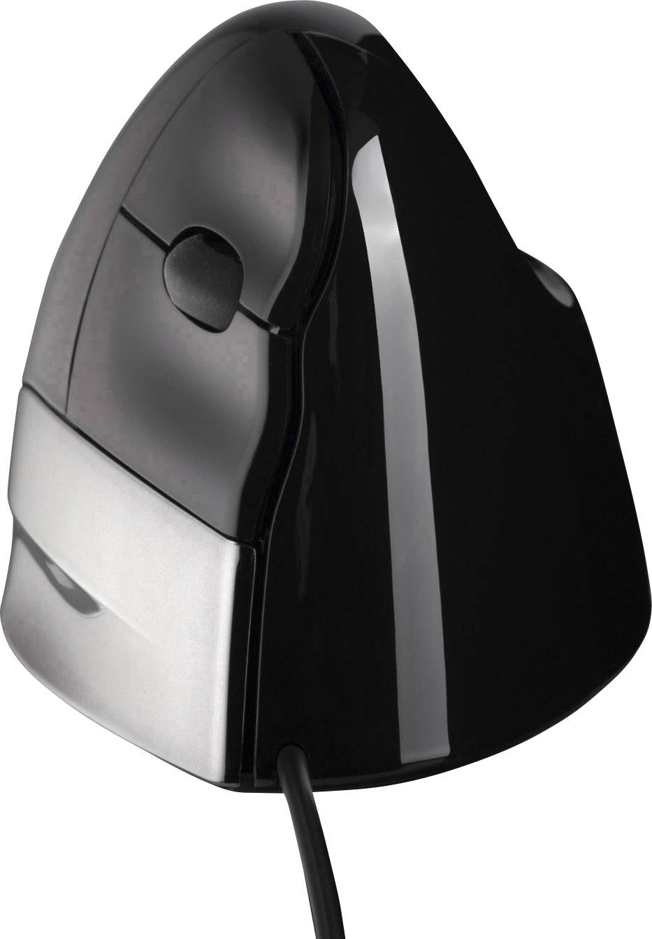 BakkerElkhuizen Evoluent Standard Ergonomische Maus USB Optisch Schwarz, Silber 3 Tasten 1200 dpi Ergonomisch