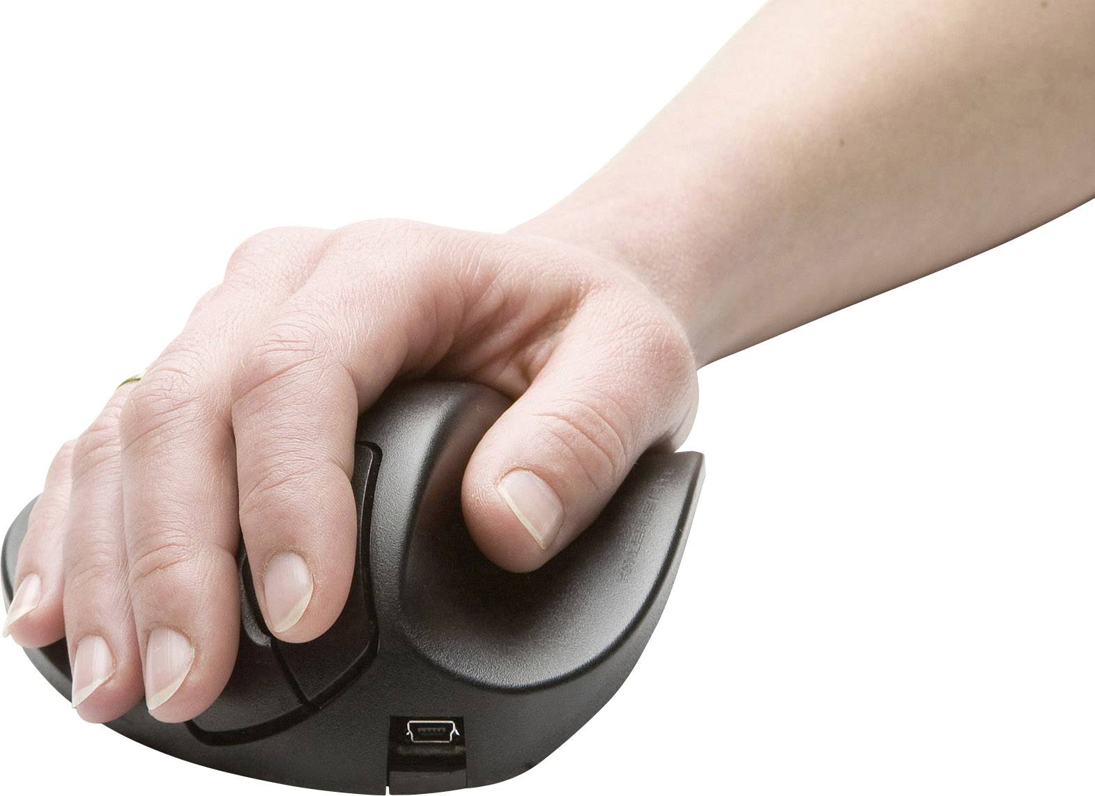 BakkerElkhuizen HandShoeMouse M Funk-Maus BlueTrack Ergonomisch Schwarz