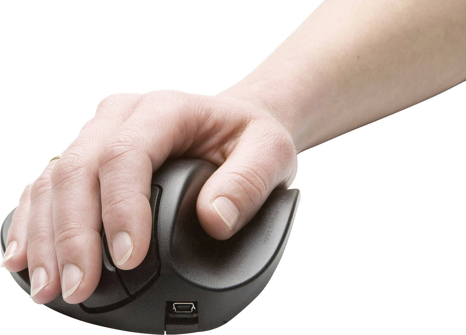 BakkerElkhuizen HandShoeMouse L Ergonomische Maus Funk BlueTrack Schwarz 3 Tasten 1500 dpi Ergonomisch