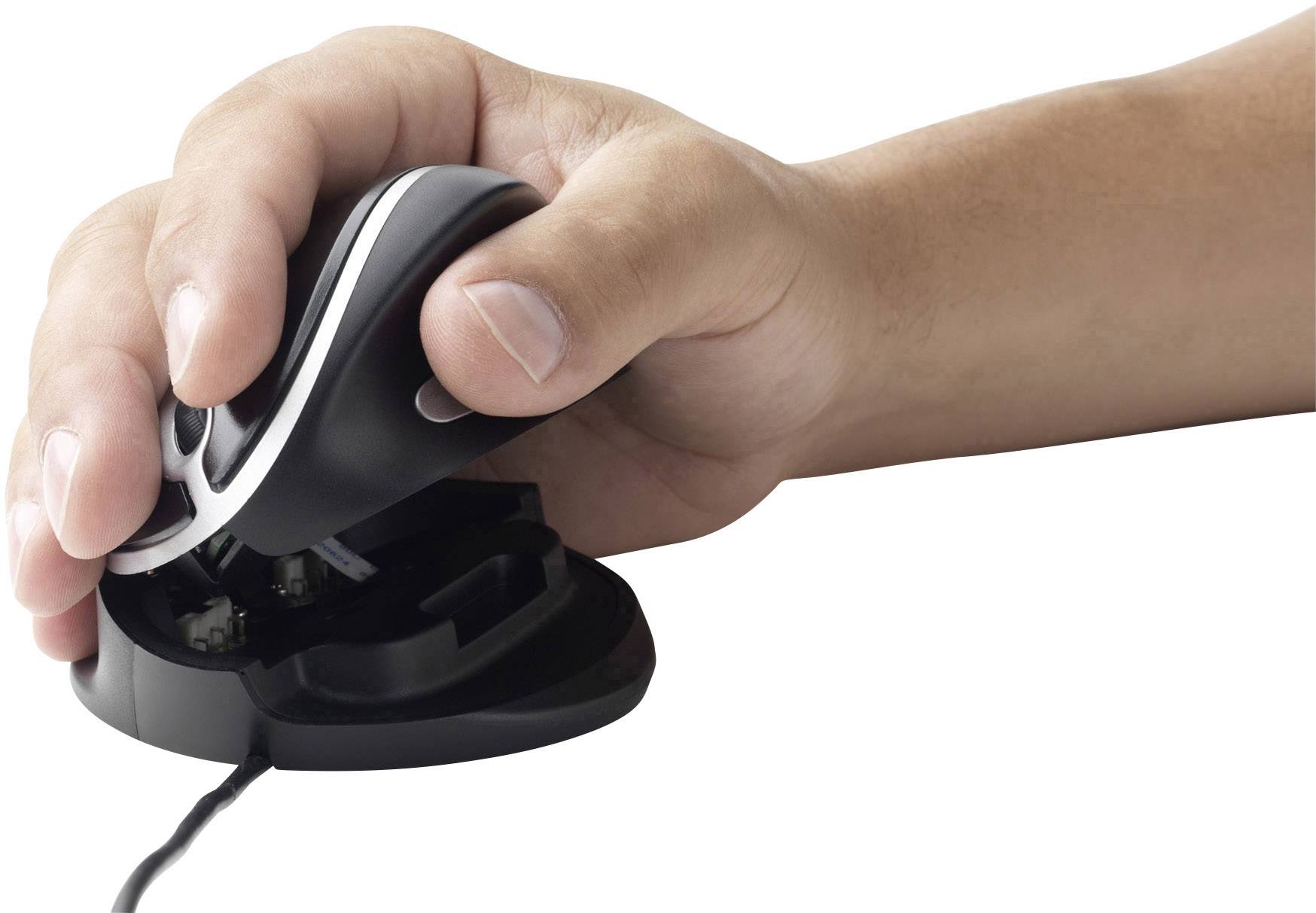 BakkerElkhuizen Oyster L Ergonomische Maus Kabelgebunden Optisch Schwarz 5 Tasten 1200 dpi Ergonomisch