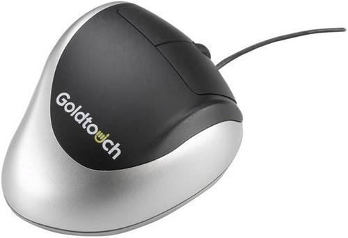 BakkerElkhuizen Goldtouch Funk Maus Optisch Ergonomisch Schwarz, Silber
