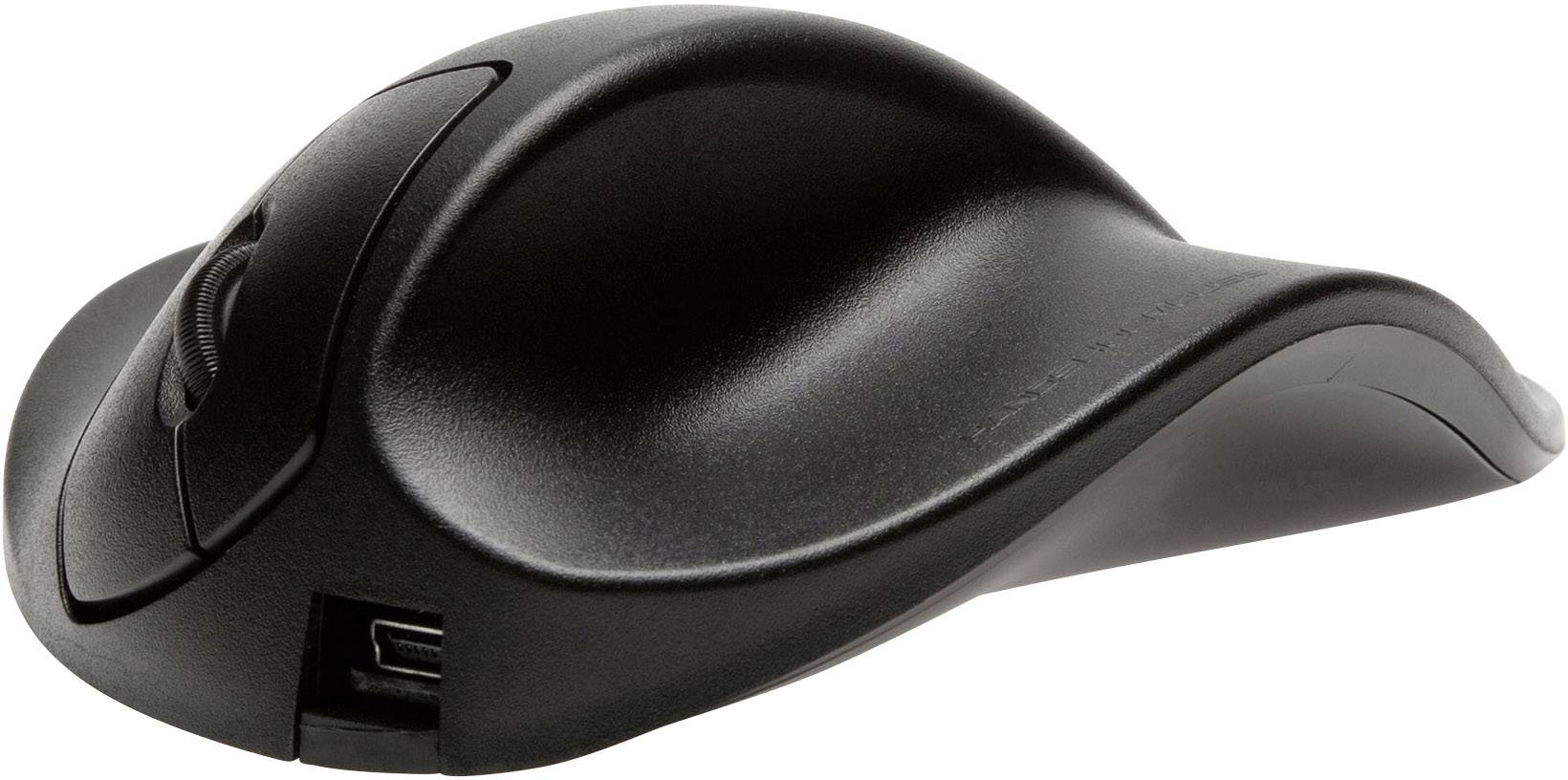 BakkerElkhuizen HandShoeMouse L Maus USB BlueTrack Schwarz 3 Tasten 1500 dpi Ergonomisch