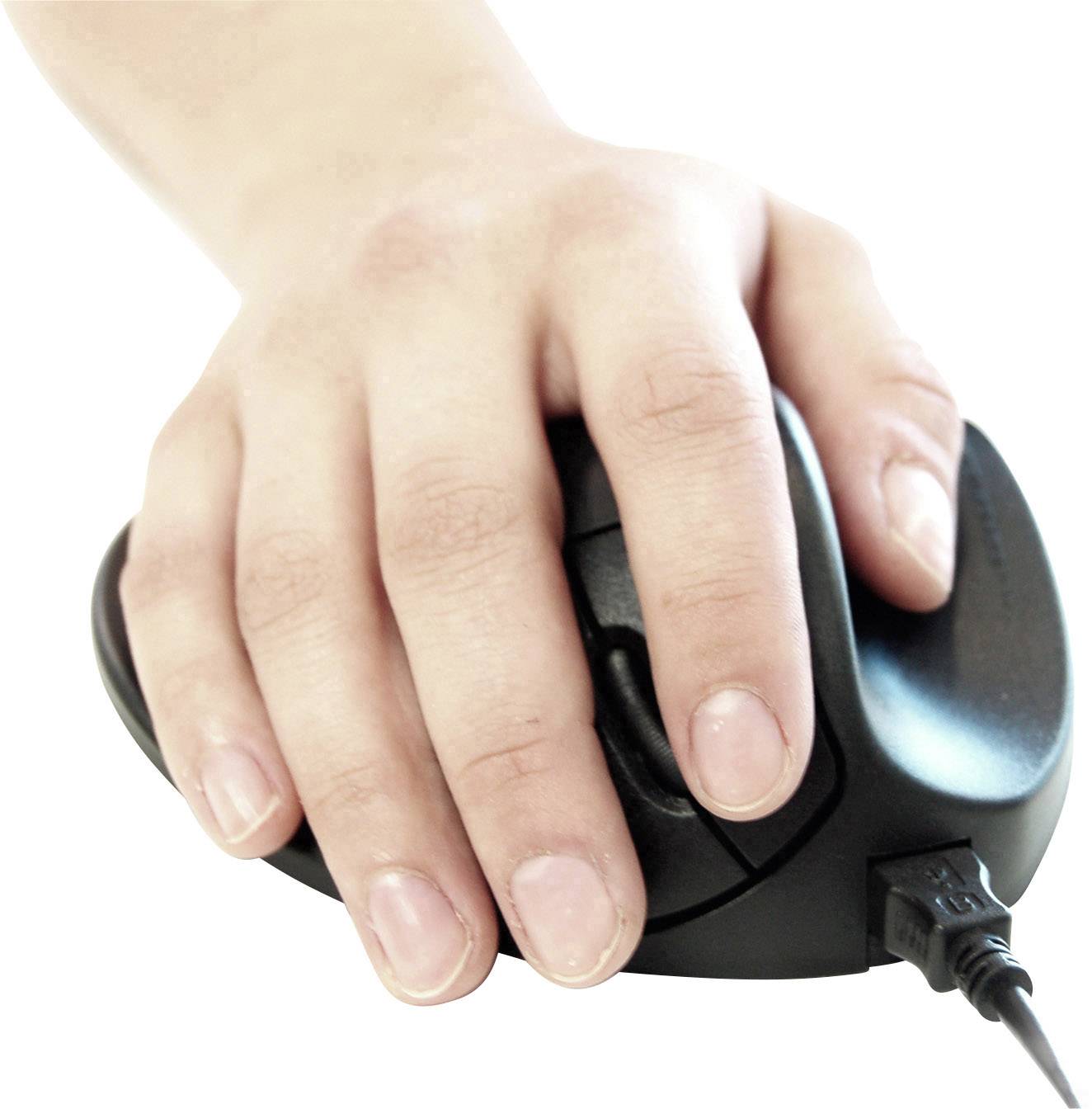 BakkerElkhuizen HandShoeMouse S USB-Maus BlueTrack Ergonomisch Schwarz