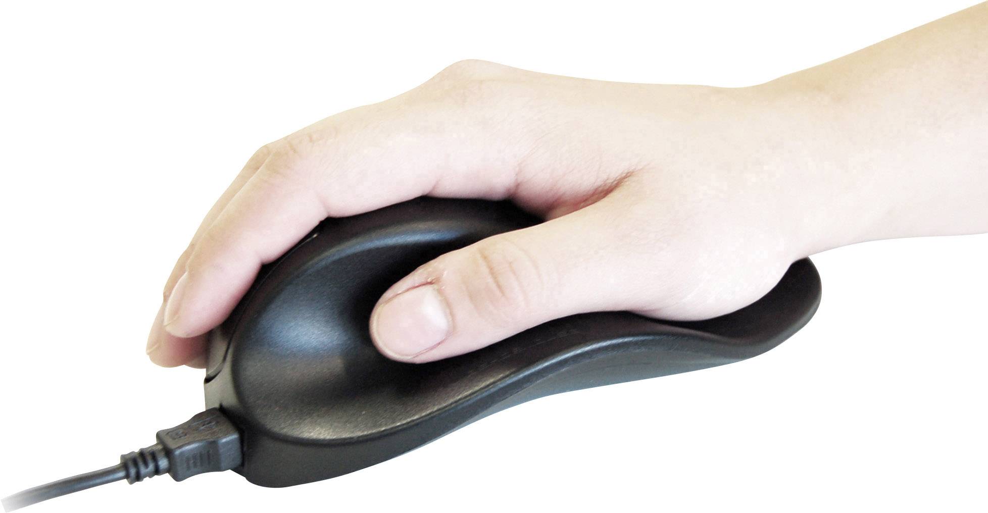 BakkerElkhuizen HandShoeMouse S USB-Maus BlueTrack Ergonomisch Schwarz