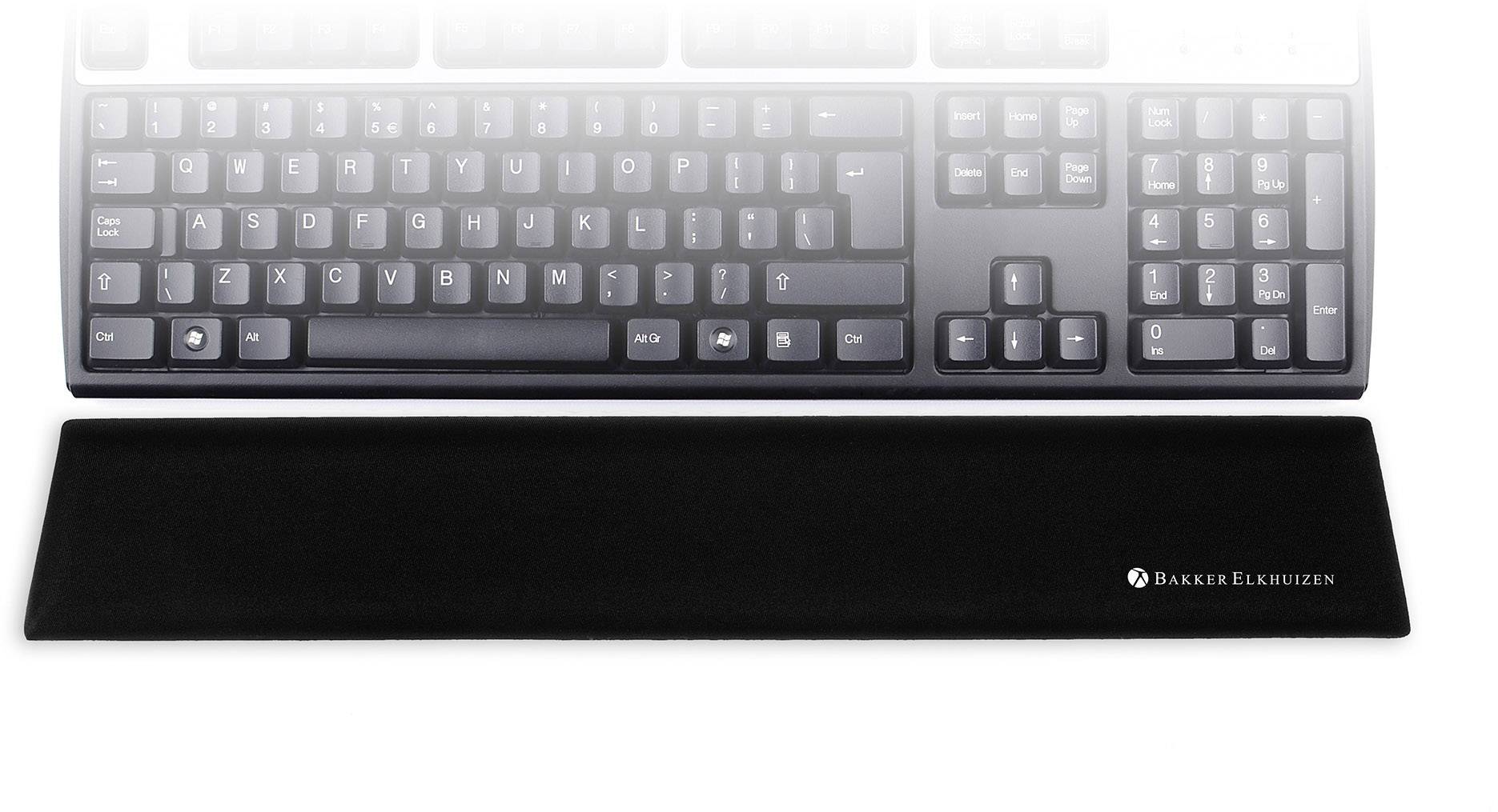 BakkerElkhuizen Trapezium Wrist Rest Standard Handgelenksstütze Ergonomisch Schwarz