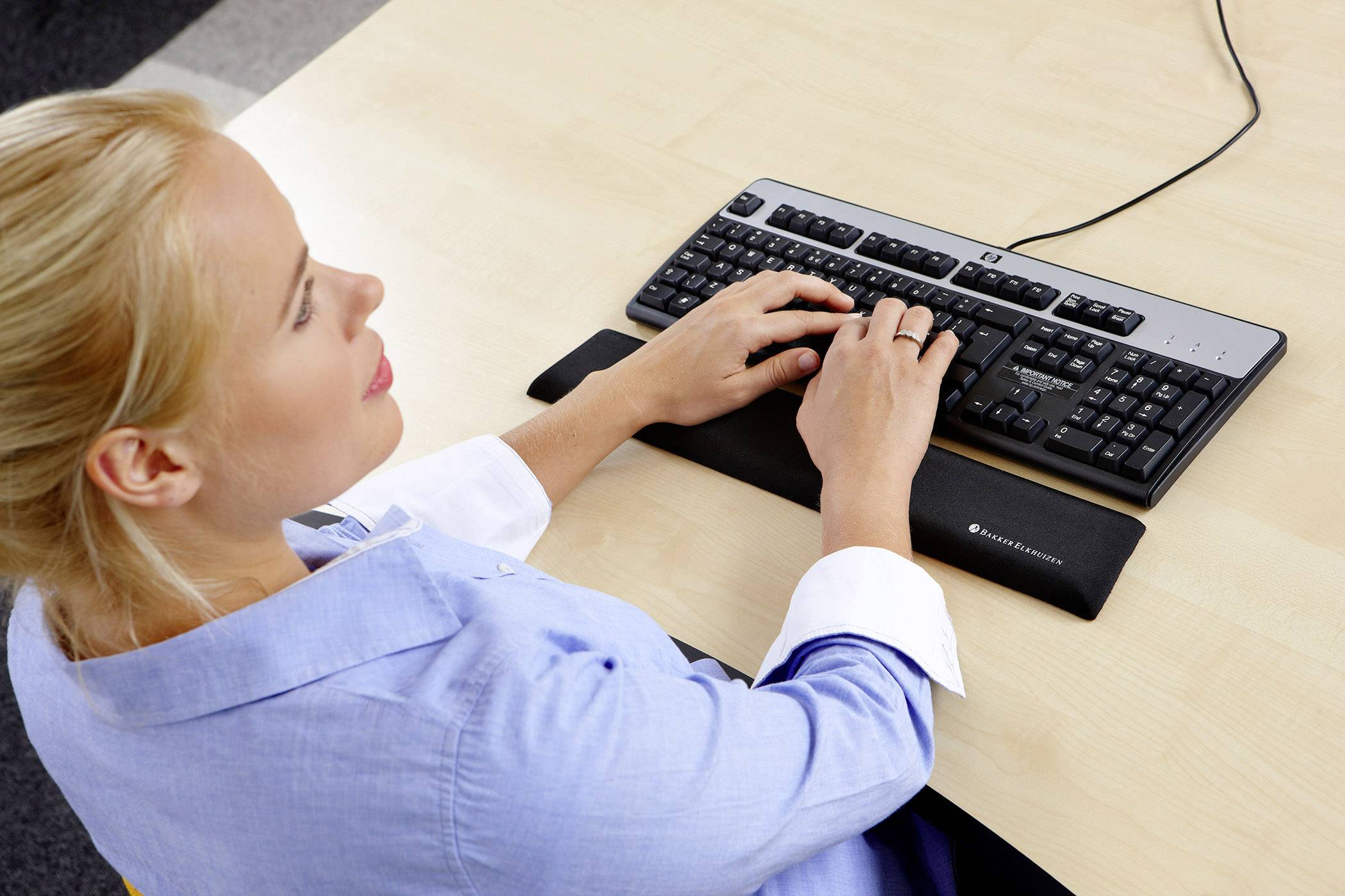 BakkerElkhuizen Trapezium Wrist Rest Standard Handgelenksstütze Ergonomisch Schwarz