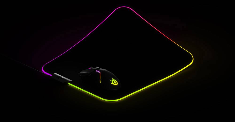 Steelseries QcK Prism Cloth Medium Gaming-Mauspad Beleuchtet Schwarz, RGB