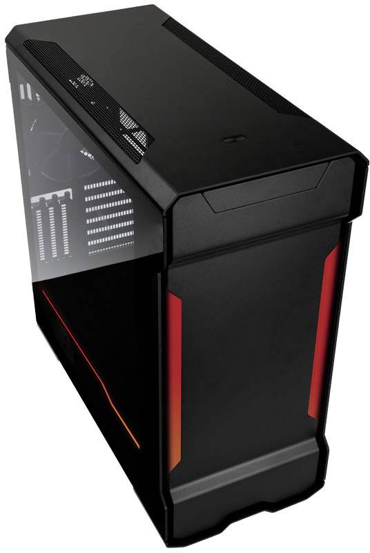 Phanteks PH-ES518XTG_DBK01 Midi-Tower PC-Gehäuse Schwarz 3 vorinstallierte Lüfter, Integrierte Beleuchtung, Seitenfenster, Staubfilter