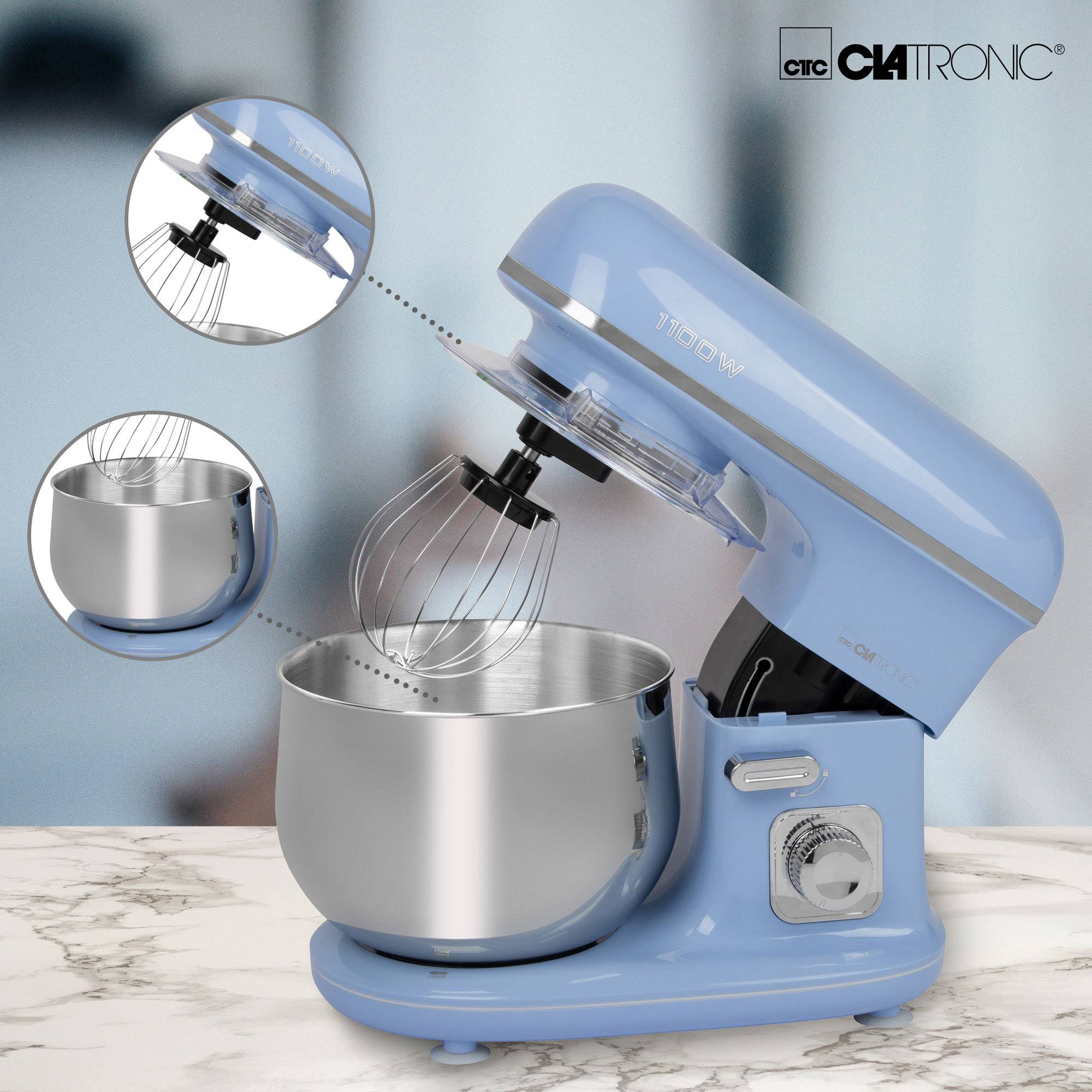 Clatronic KM 3711 Knetmaschine 1100W Blau