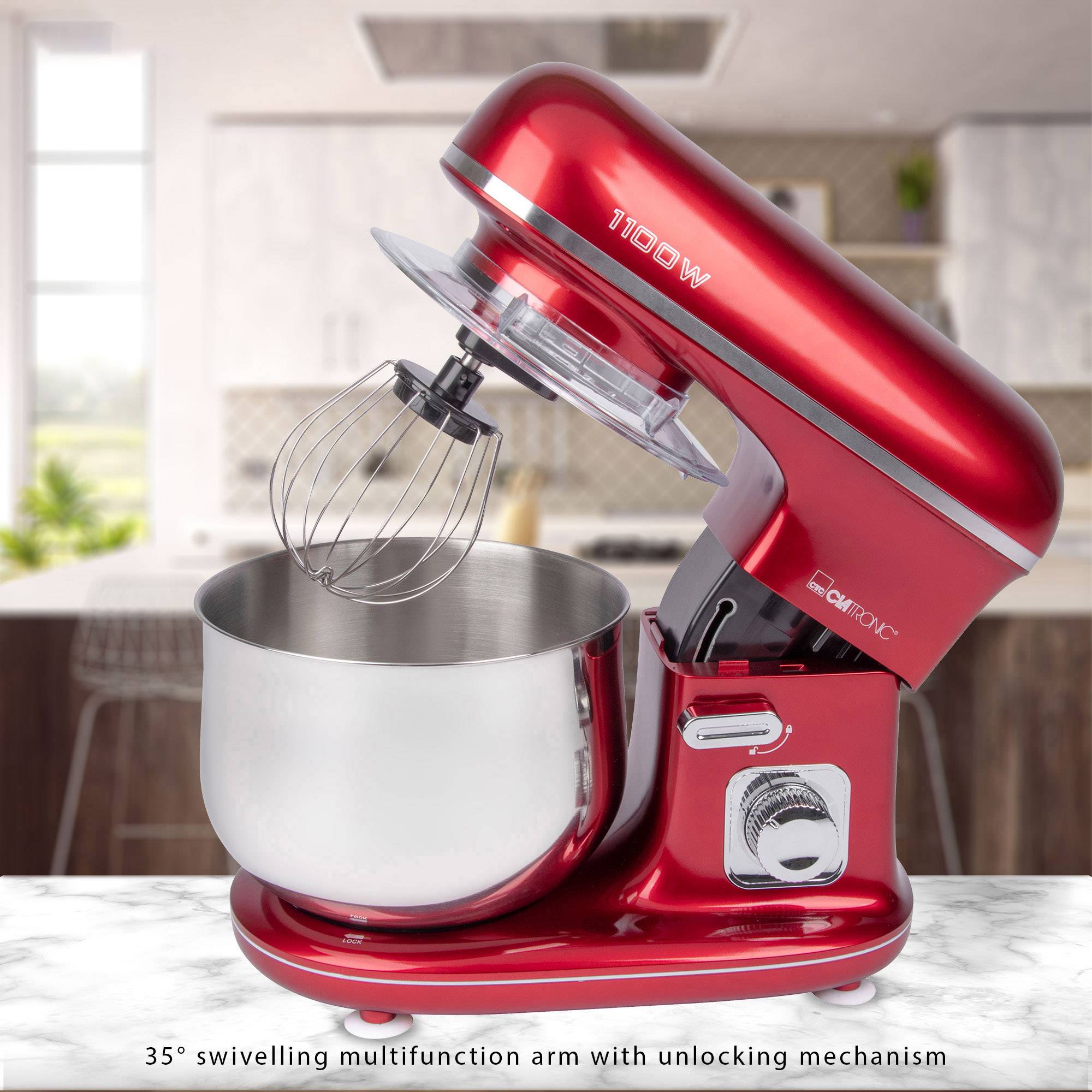 Clatronic KM 3712 Knetmaschine 1100 W Rot