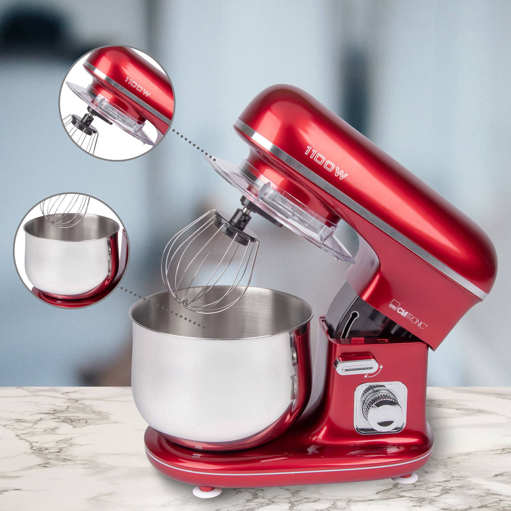 Clatronic KM 3712 Knetmaschine 1100 W Rot