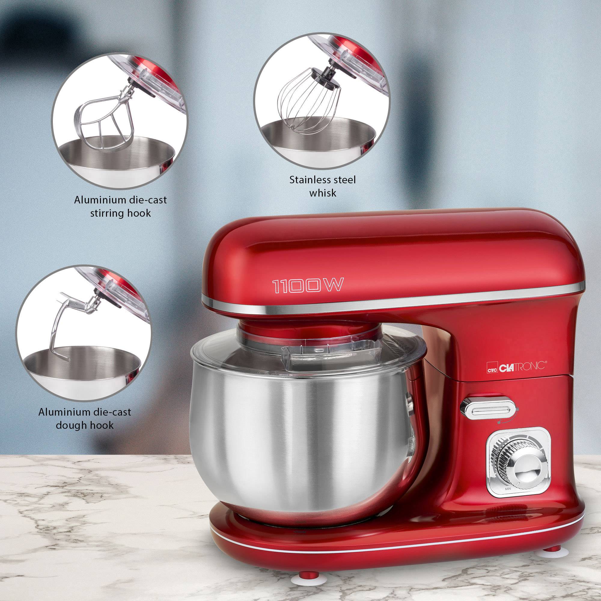 Clatronic KM 3712 Knetmaschine 1100 W Rot