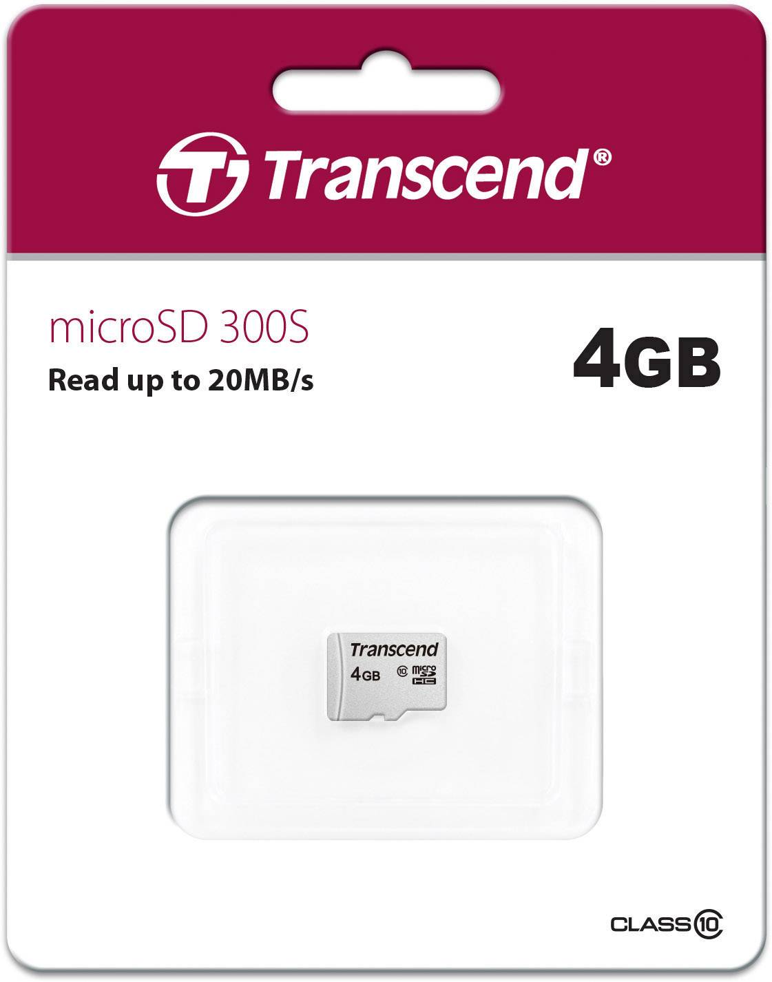 Transcend Premium 300S microSDHC-Karte 4GB Class 10