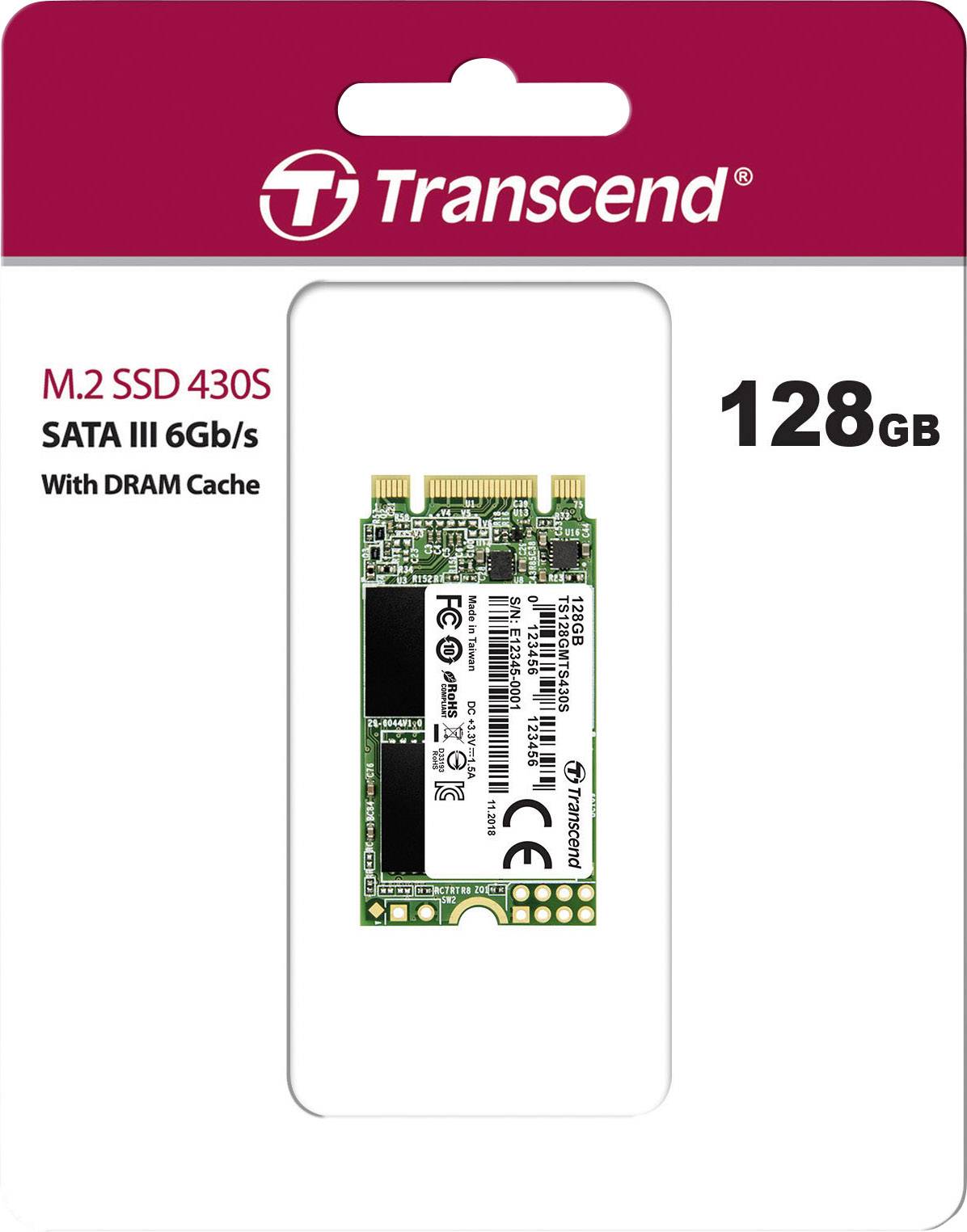 Transcend 430S 128 GB Interne M.2 SATA SSD 2242 M.2 SATA 6 Gb/s Retail TS128GMTS430S