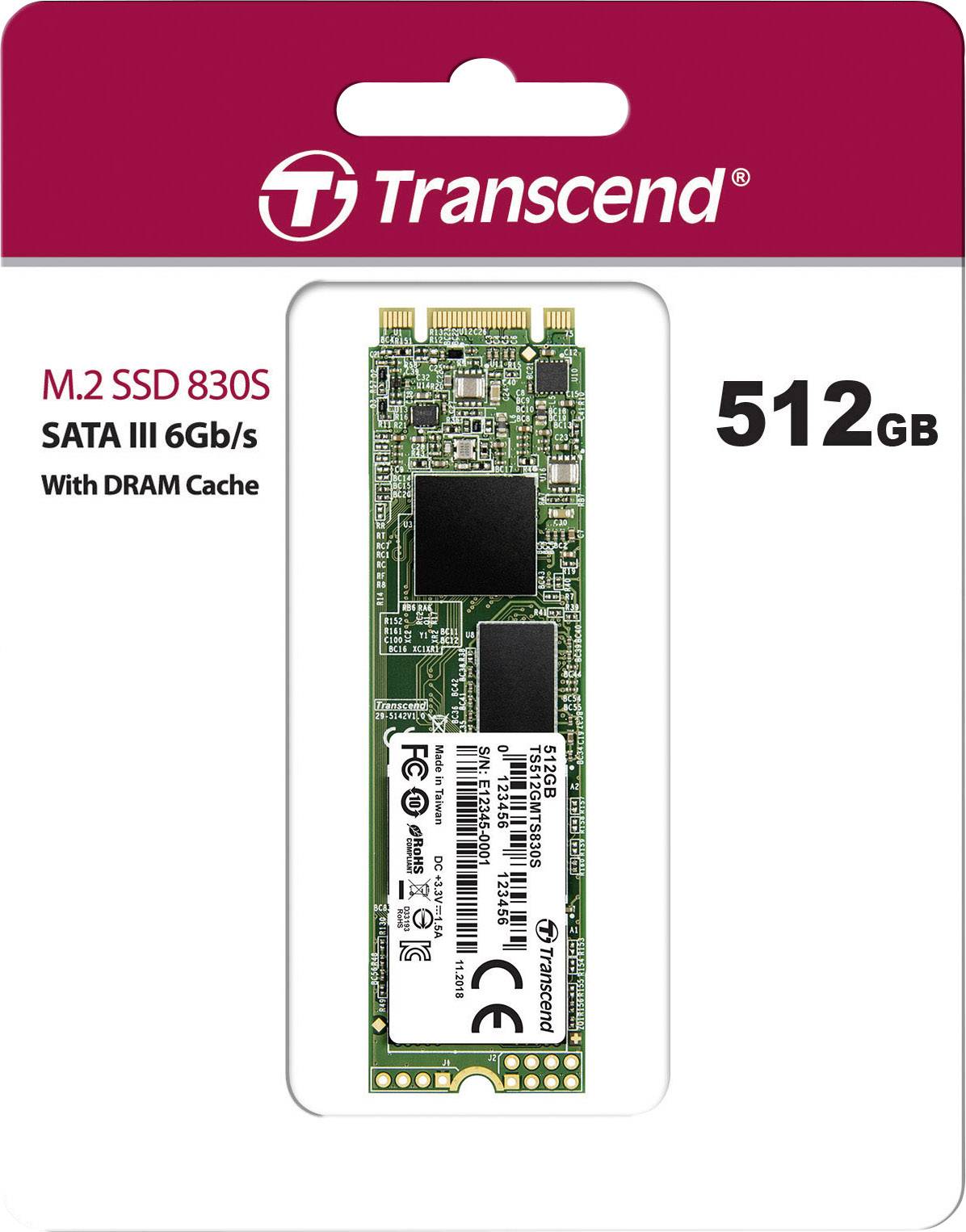 Transcend 830S 512 GB Interne M.2 SATA SSD 2280 M.2 SATA 6 Gb/s Retail TS512GMTS830S