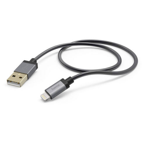 Hama Apple iPad/iPhone/iPod Anschlusskabel [1x USB 2.0 Stecker A - 1x Apple Lightning-Stecker] 1.50m Anthrazit