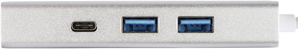 Hama 00135756 USB / HDMI Adapter [1x USB-C® Stecker - 1x HDMI-Buchse, USB 3.2 Gen 2 Buchse A (USB 3.1), USB-C® Buchse] Silber