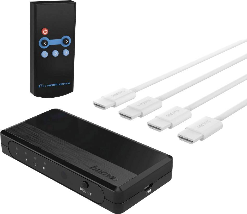 Hama 3 Port HDMI-Switch 1920 x 1080 Pixel