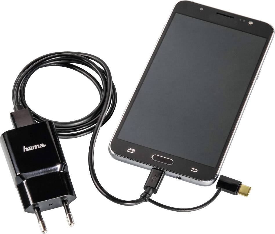 Hama USB-Kabel USB 2.0 USB-A Stecker, USB-Micro-B Stecker, USB-C® Stecker 1.00 m Schwarz 00178327