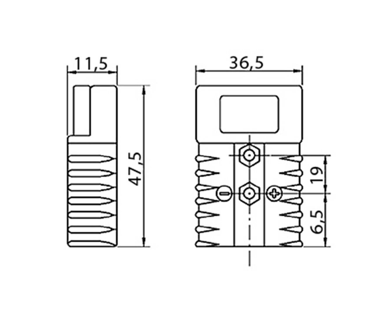 Encitech Hochstrom-Batteriesteckverbinder 50A 1130-0201-05 Schwarz Inhalt: 1St.