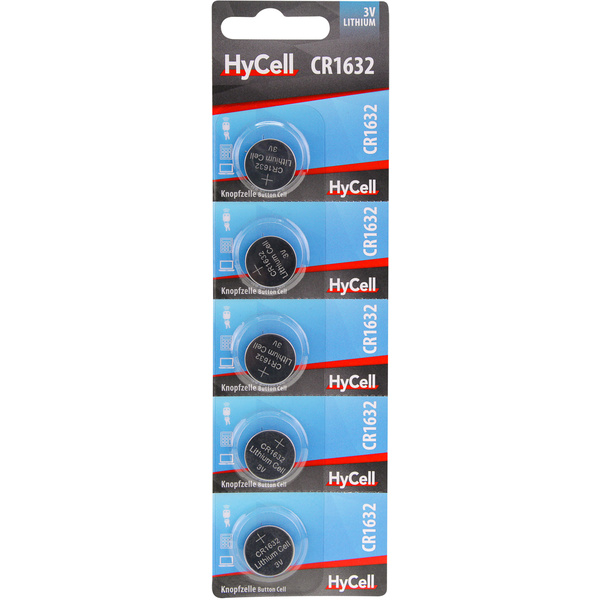 HyCell CR1632 Knopfzelle CR 1632 Lithium 3V 5St.