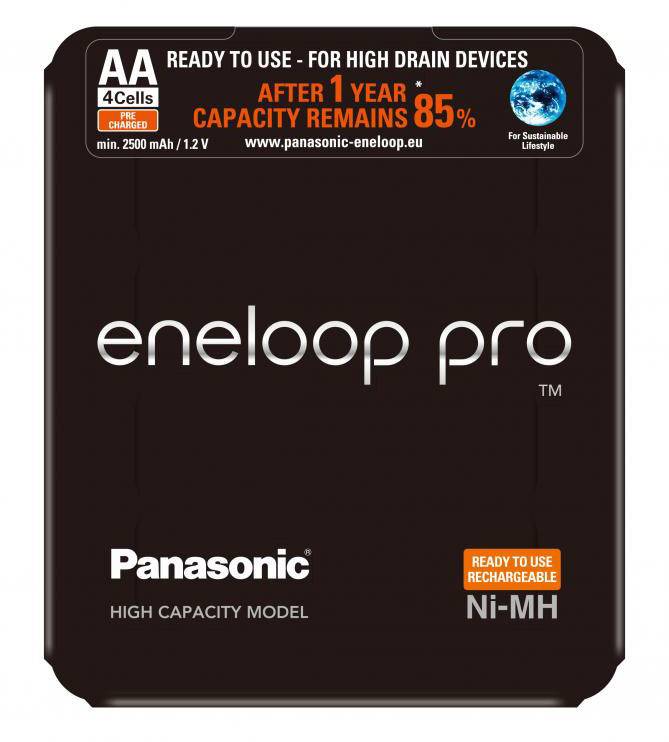 Panasonic eneloop Pro HR06 Storage Mignon (AA)-Akku NiMH 2500 mAh 1.2 V 4 St.