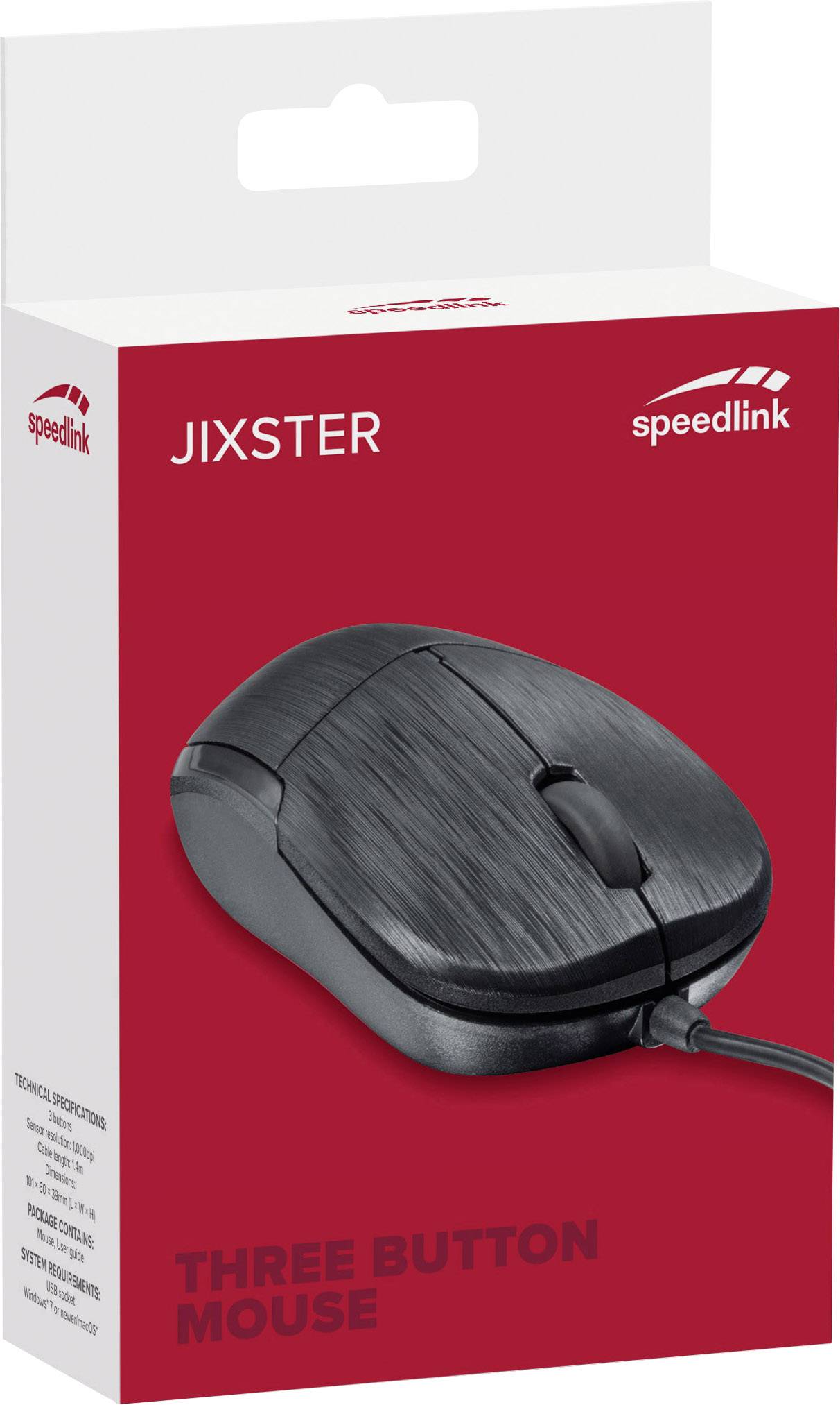 SpeedLink Jixter Maus USB Optisch Anthrazit 3 1000 dpi