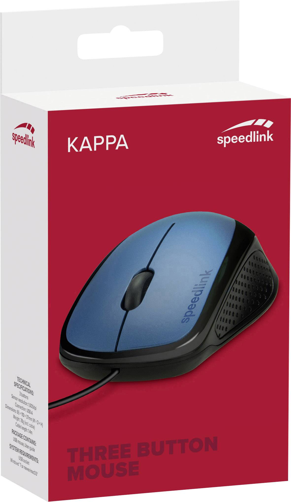 SPEEDLINK Maus KAPPA USB SL-610011-BE blau