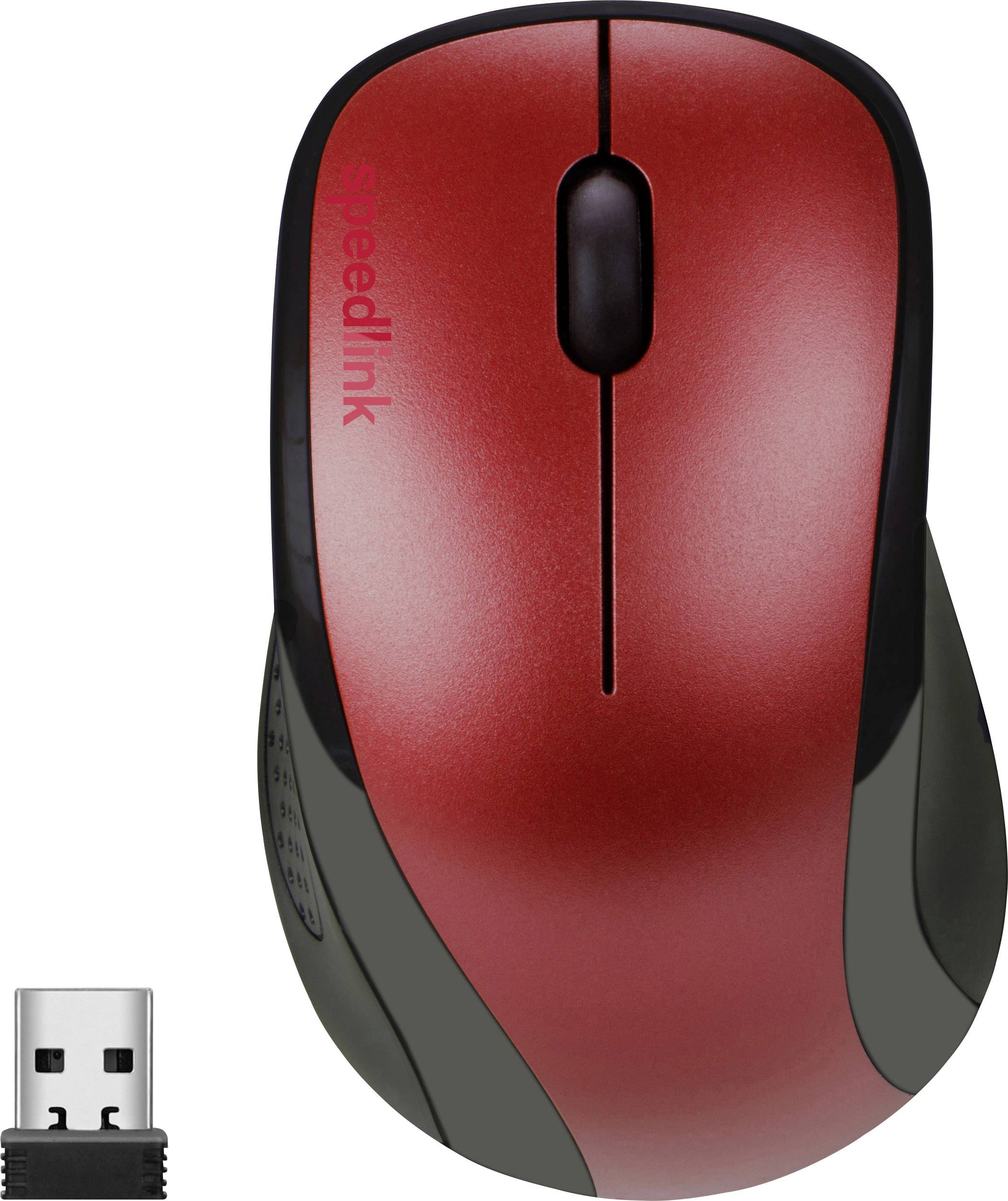 SpeedLink KAPPA Maus Funk Optisch Rot/Schwarz 3 Tasten 1600 dpi Ergonomisch