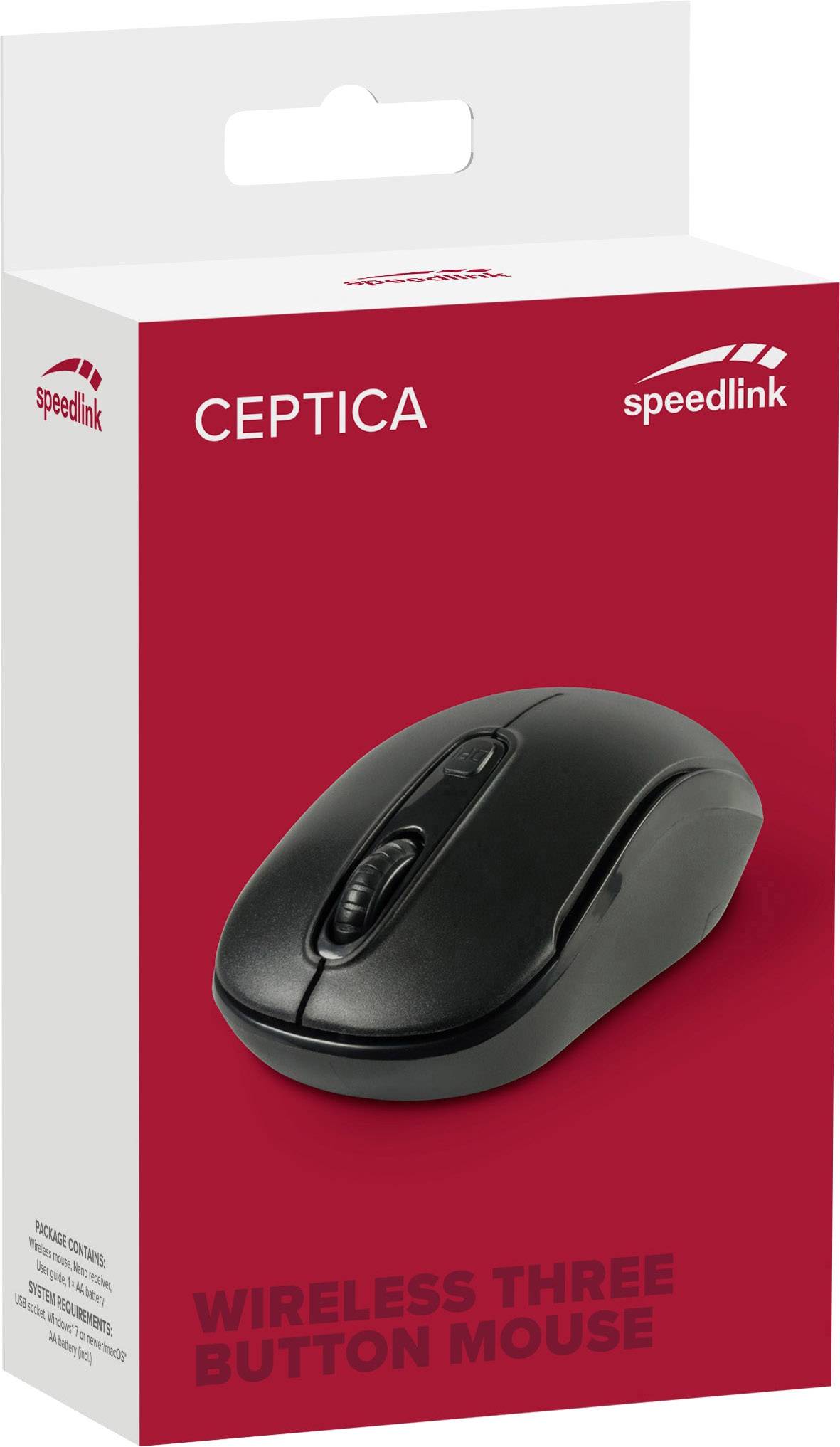 SpeedLink CEPTICA Maus Funk Optisch Schwarz 3 Tasten 1600 dpi