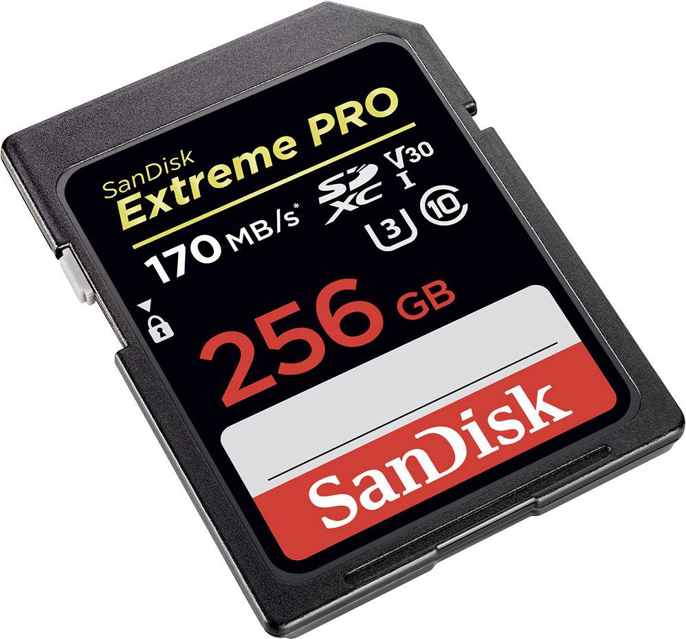 SanDisk Extreme® PRO SDXC-Karte 256 GB Class 10, UHS-I, UHS-Class 3, v30 Video Speed Class 4K-Videounterstützung