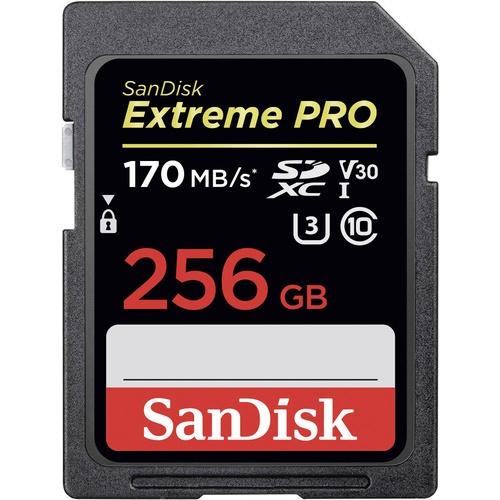 SanDisk Extreme® PRO SDXC-Karte 256 GB Class 10, UHS-I, UHS-Class 3, v30 Video Speed Class 4K-Video