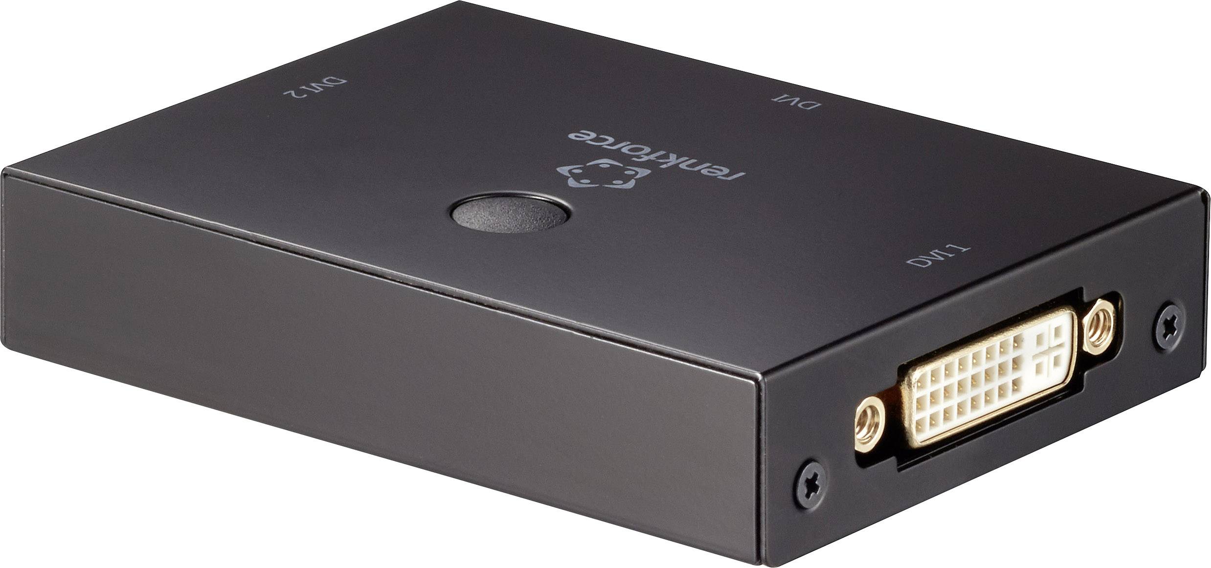 Renkforce 2 Port DVI-Switch bidirektional verwendbar Full HD 1080p @ 60Hz