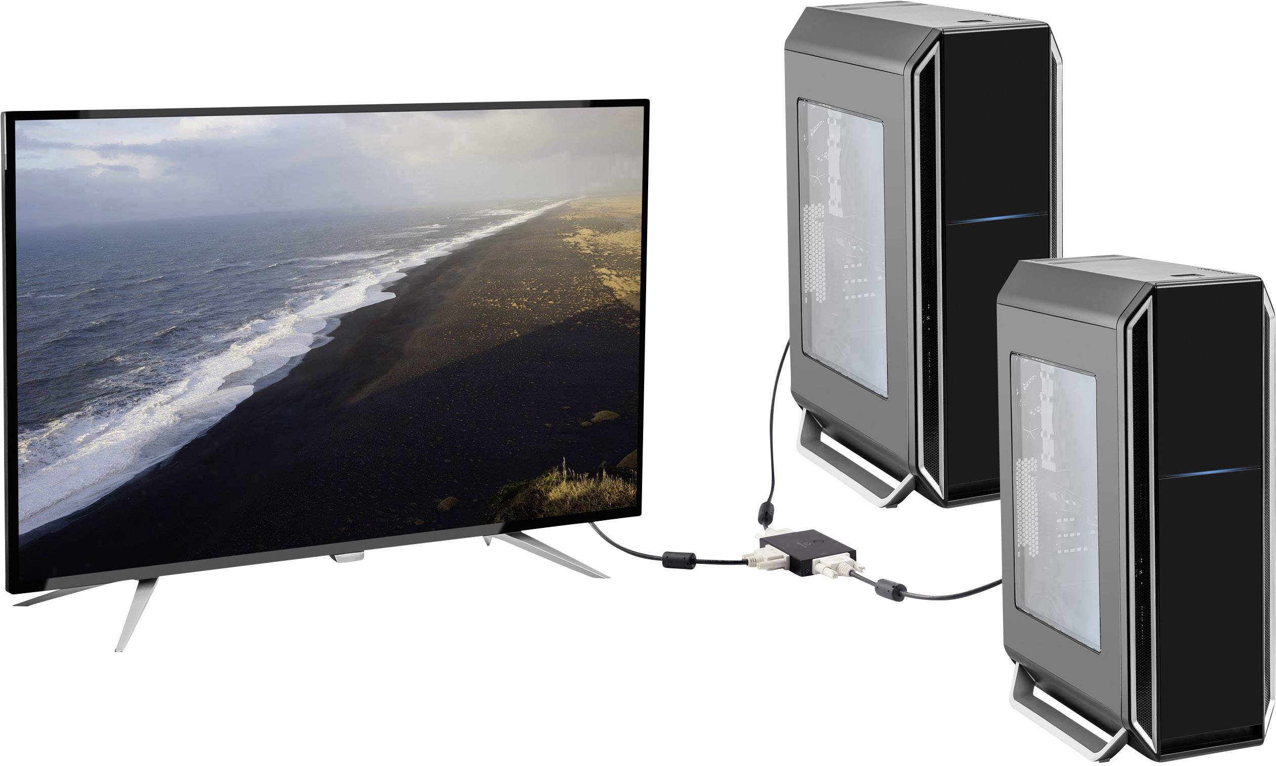 Renkforce 2 Port DVI-Switch bidirektional verwendbar Full HD 1080p @ 60Hz