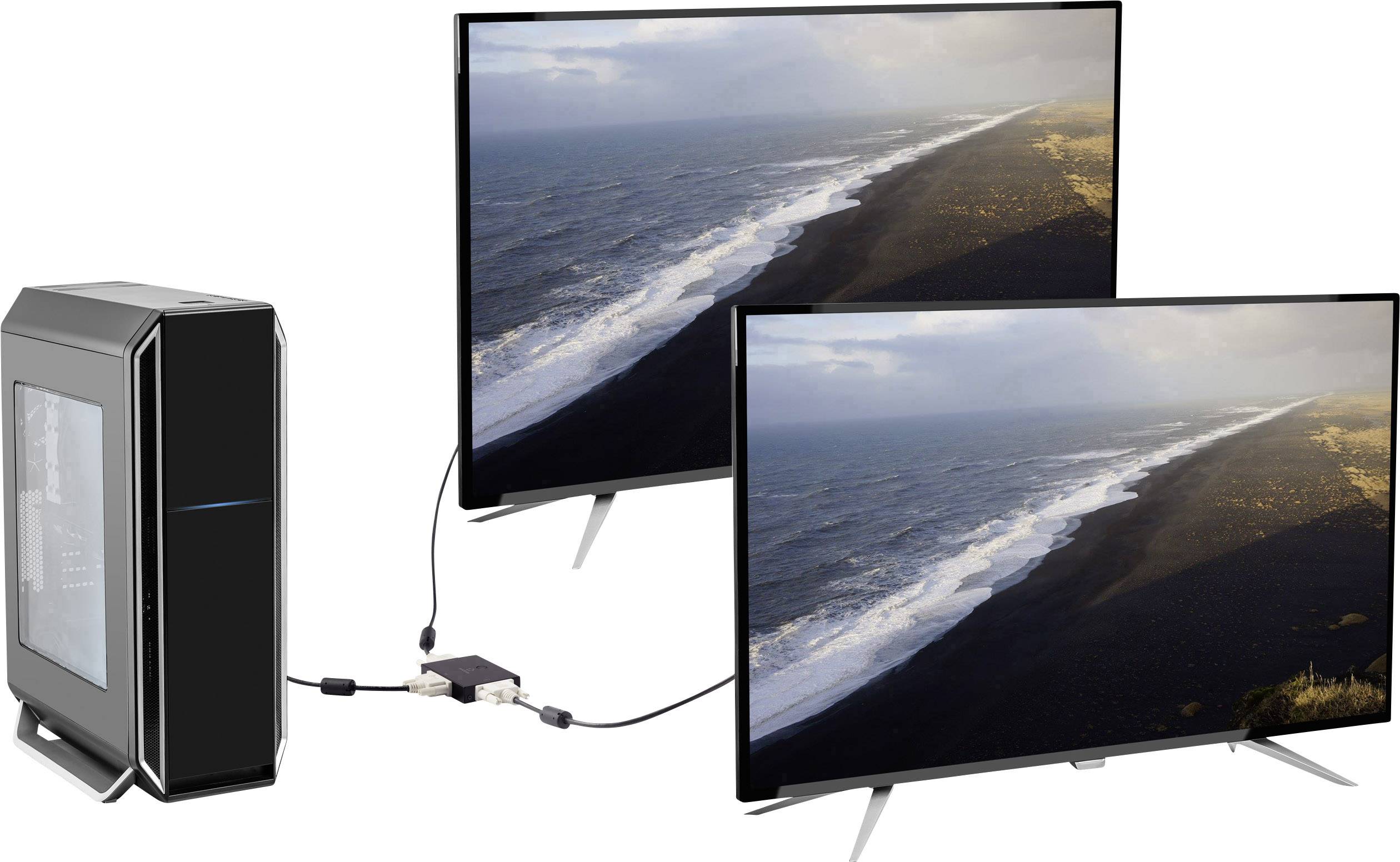 Renkforce 2 Port DVI-Switch bidirektional verwendbar Full HD 1080p @ 60Hz