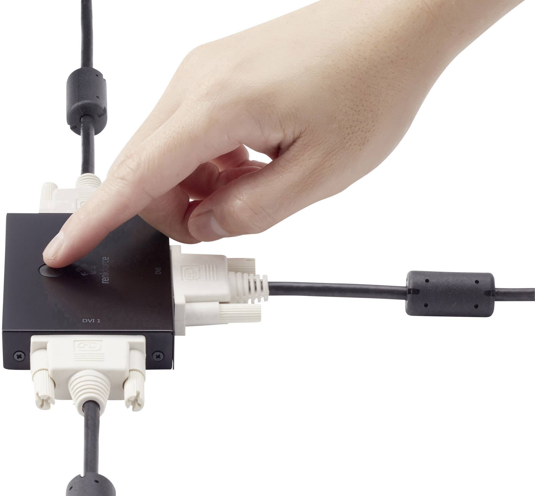 Renkforce 2 Port DVI-Switch bidirektional verwendbar Full HD 1080p @ 60Hz