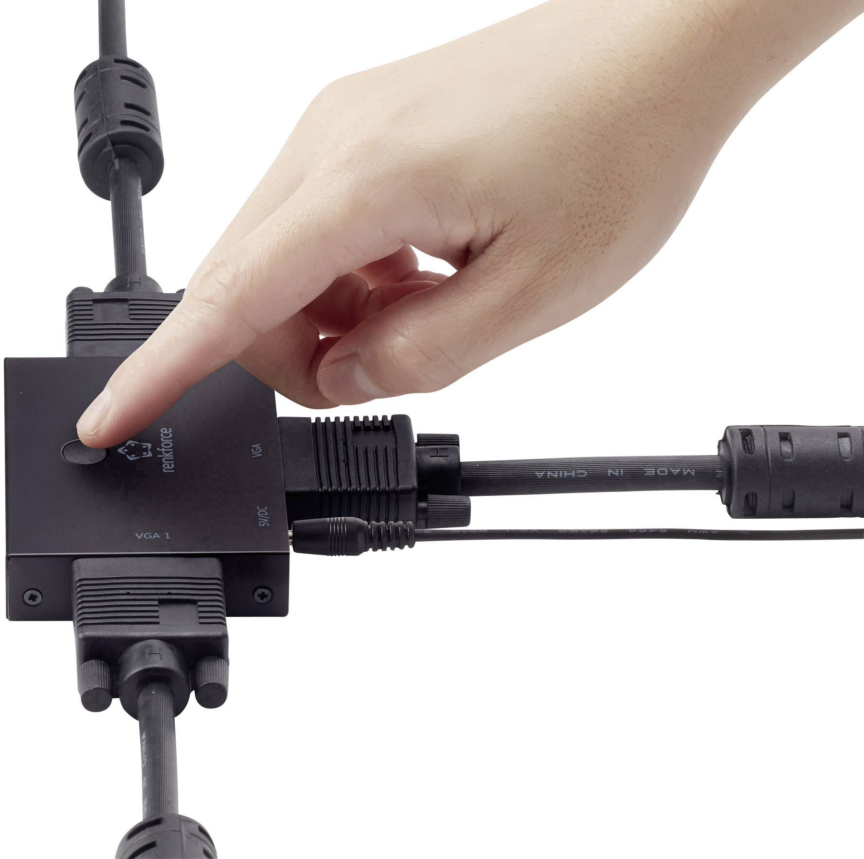 Renkforce 2 Port VGA-Switch bidirektional verwendbar Full HD 1080p @ 60Hz