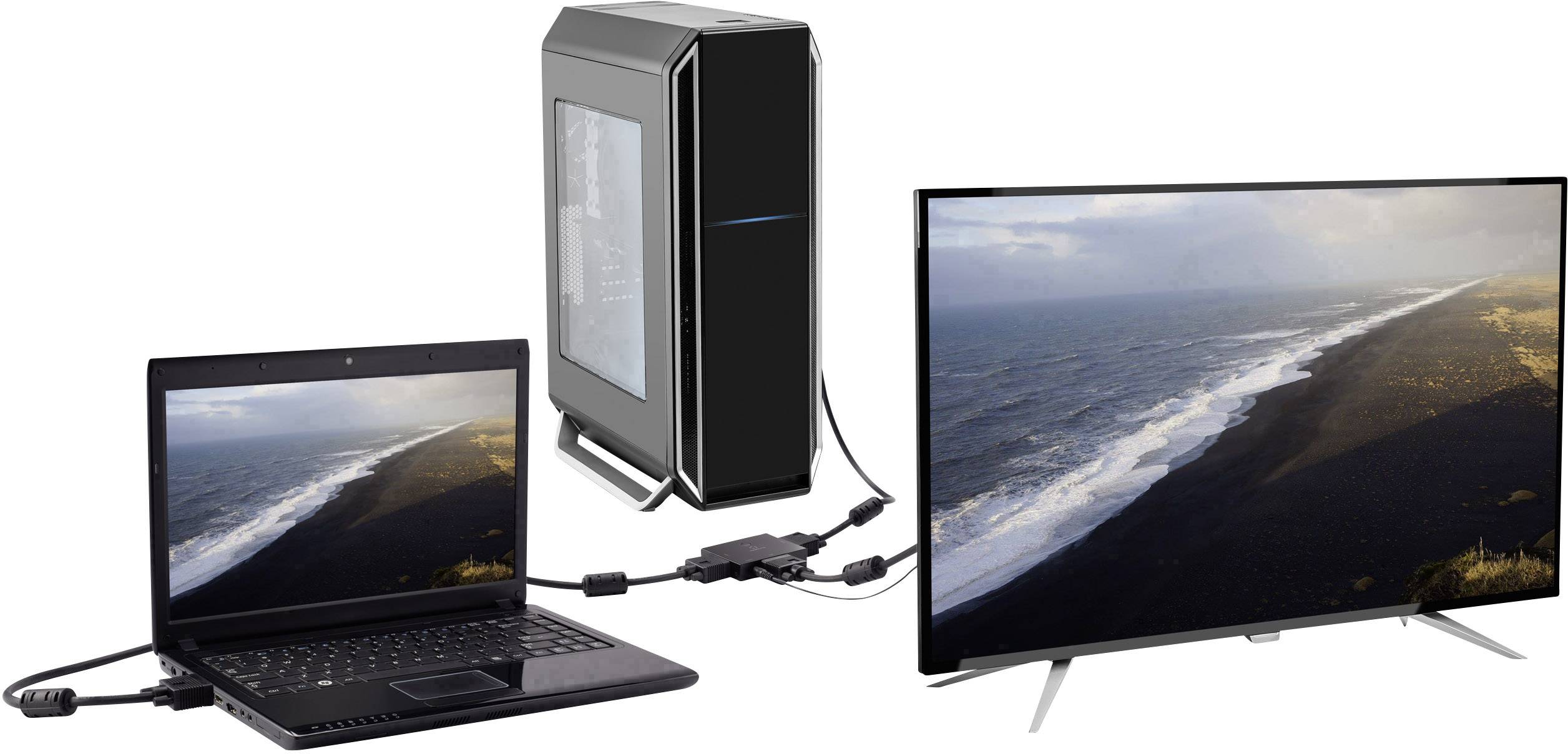 Renkforce 2 Port VGA-Switch bidirektional verwendbar Full HD 1080p @ 60Hz