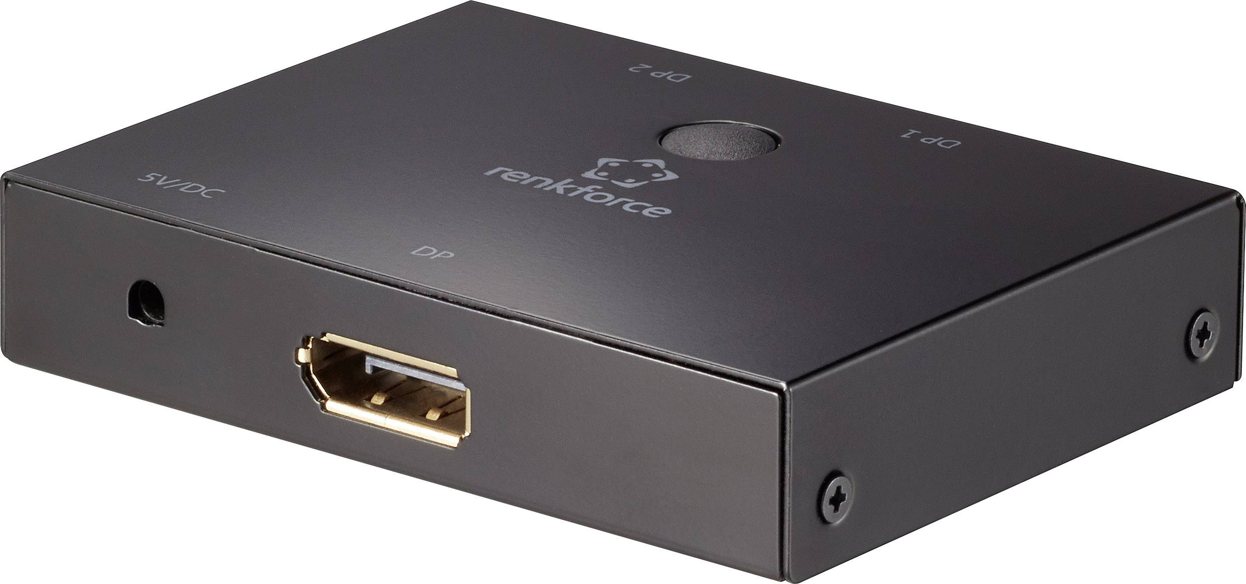 Renkforce 2 Port DisplayPort-Switch bidirektional verwendbar 3840 x 2160 Pixel