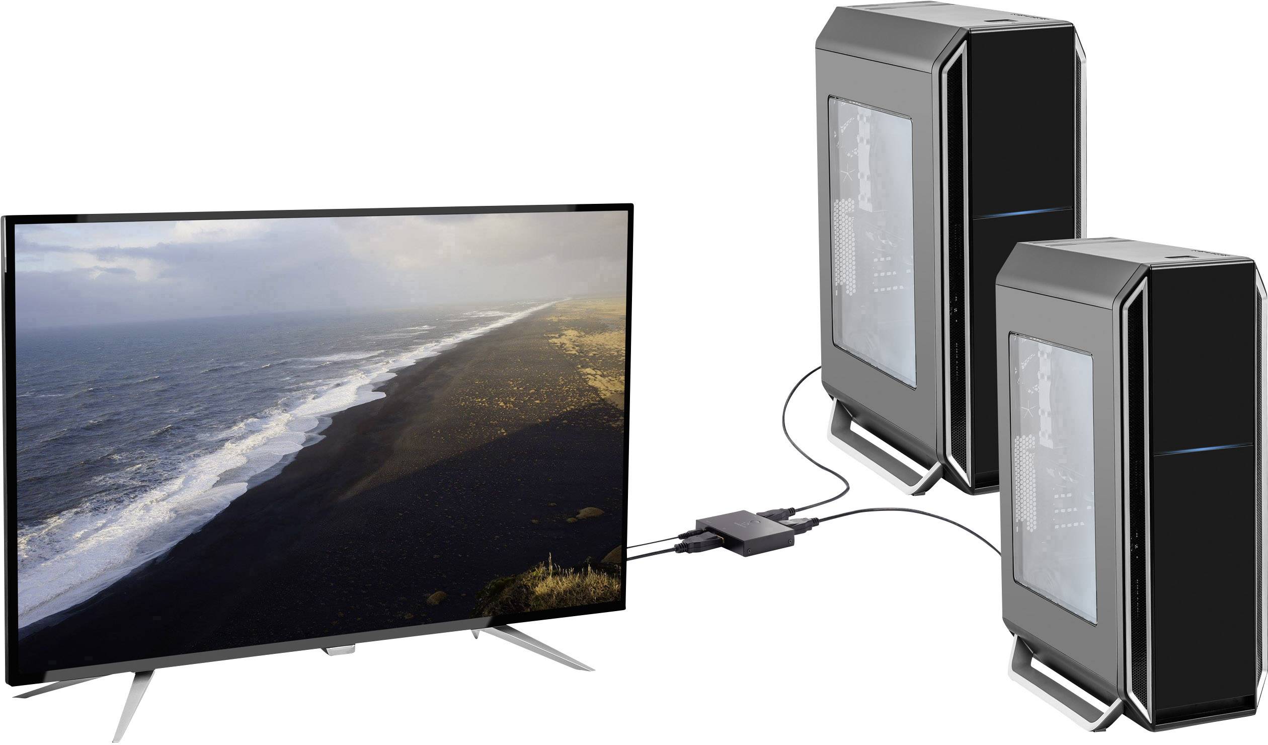 Renkforce 2 Port DisplayPort-Switch bidirektional verwendbar 3840 x 2160 Pixel