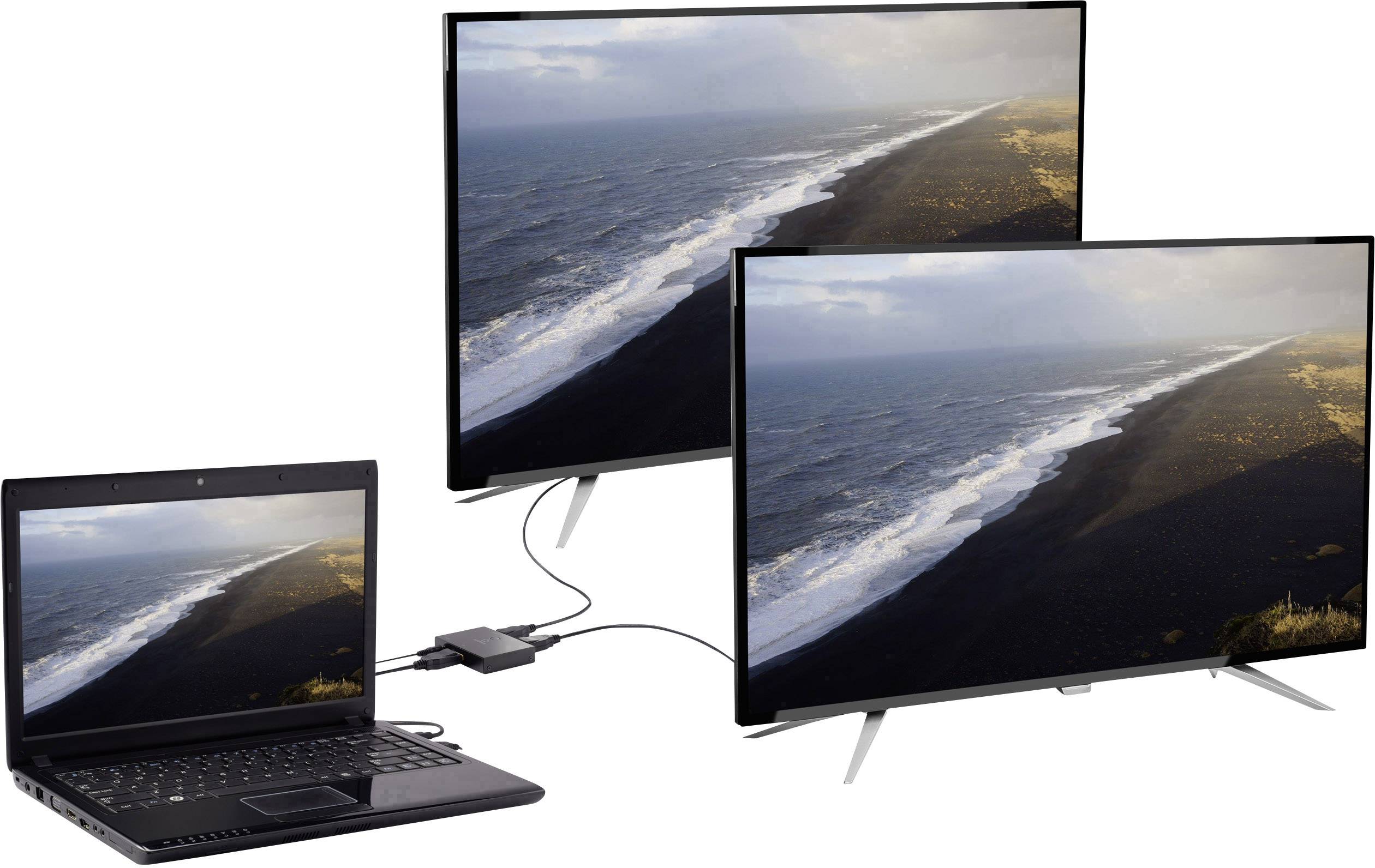 Renkforce 2 Port DisplayPort-Switch bidirektional verwendbar 3840 x 2160 Pixel