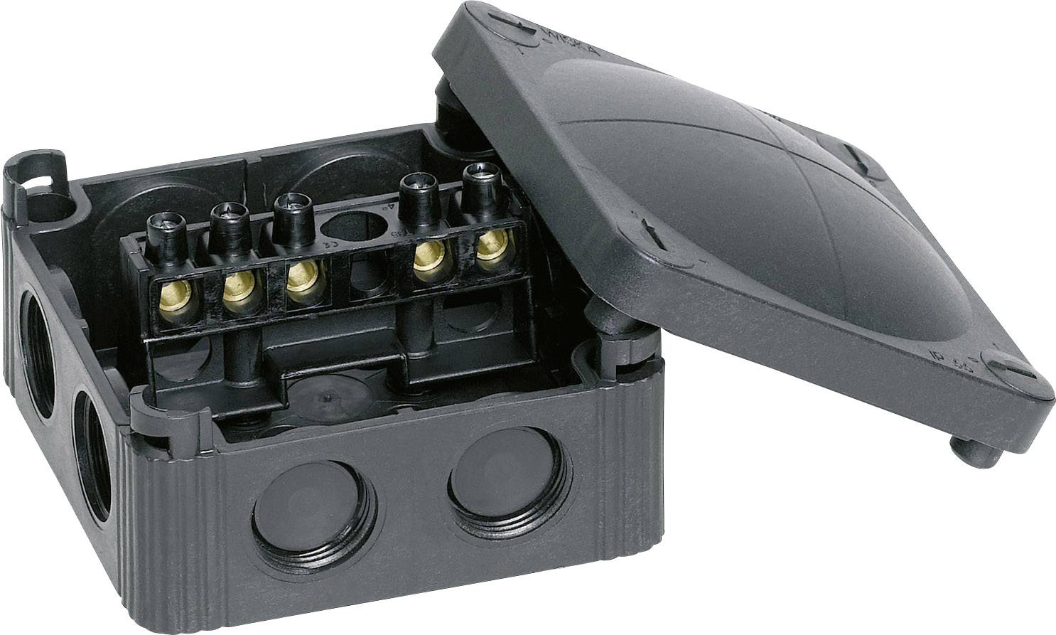 Wiska 10060580 Abzweigkasten (L x B x H) 85 x 85 x 51mm Schwarz (RAL 9005) IP66/IP67 1St.