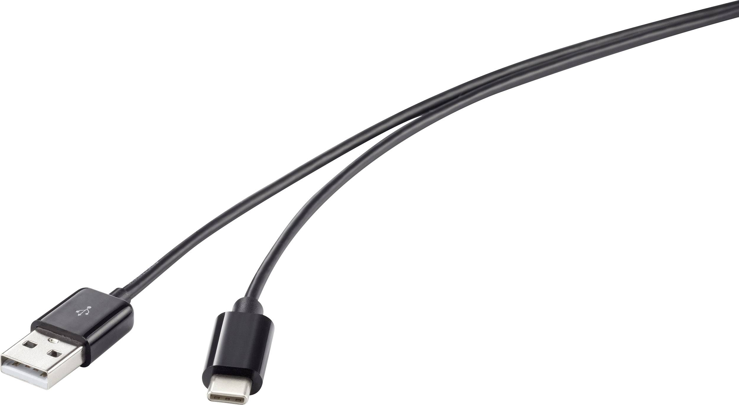 Renkforce USB 2.0 Kabel [1x USB 2.0 Stecker A - 1x USB-C™ Stecker] 1.50m Schwarz
