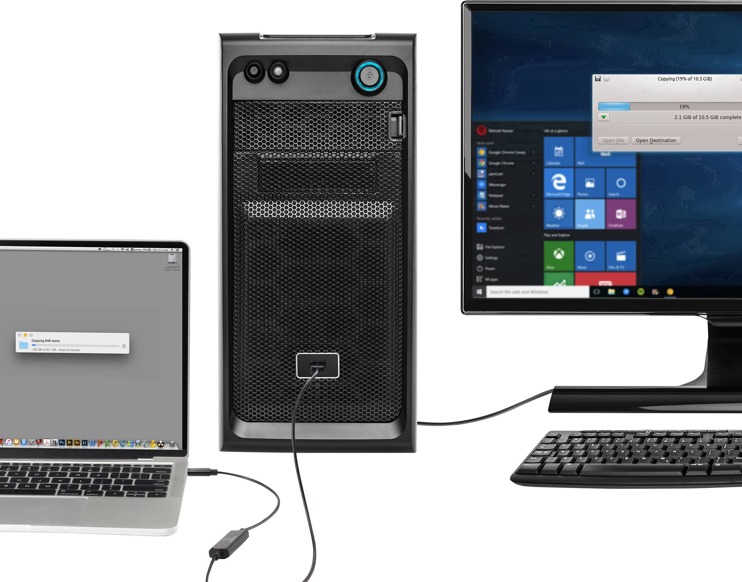 Renkforce USB 2.0 Kabel [1x USB 2.0 Stecker A - 1x USB-C™ Stecker] 1.50m Schwarz