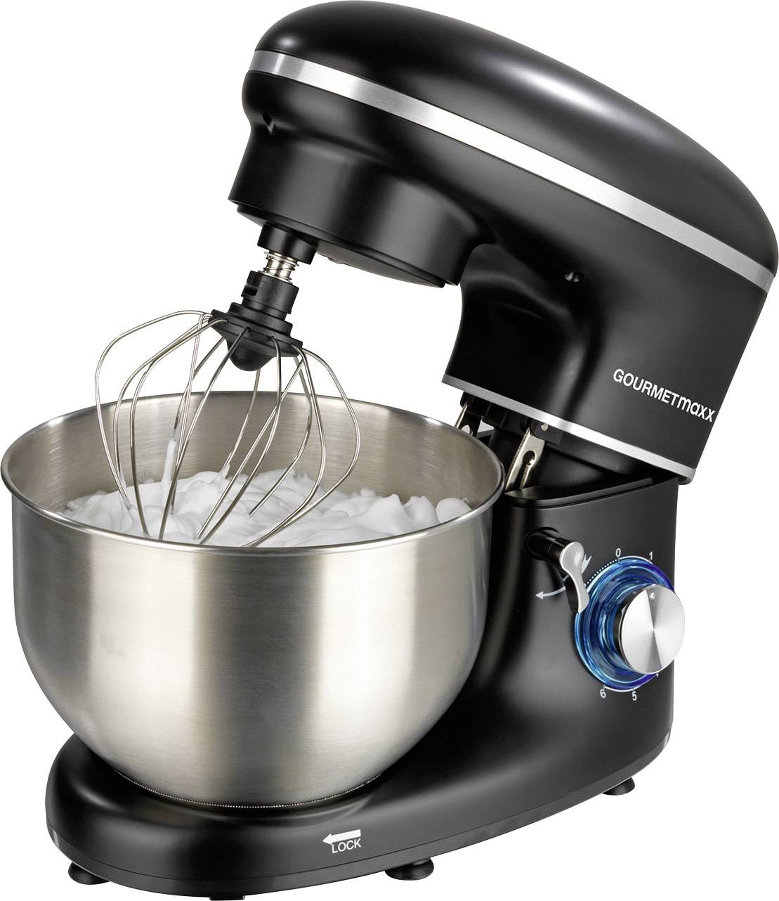 GourmetMaxx 03550 Küchenmaschine 1500 W Schwarz, Edelstahl