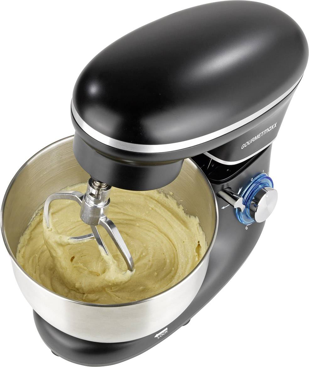 GourmetMaxx 03550 Küchenmaschine 1500 W Schwarz, Edelstahl