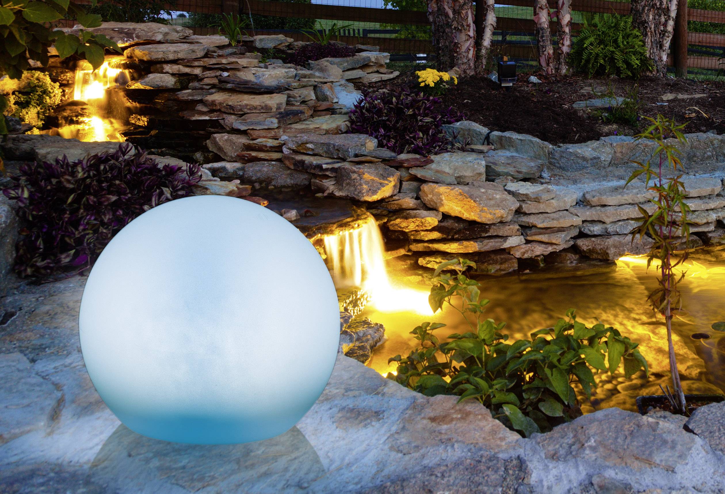 easymaxx 07810 07810 Solar-Gartenleuchte Solarkugel LED LED fest eingebaut 1.2 W Weiß